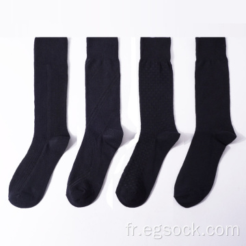 10 paires de chaussettes classiques en coton noir respirant mi-mollet